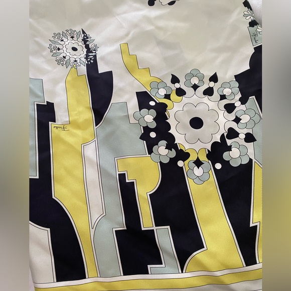 Emilio Pucci Art Deco Square Silk Scarf - Picture 2 of 5